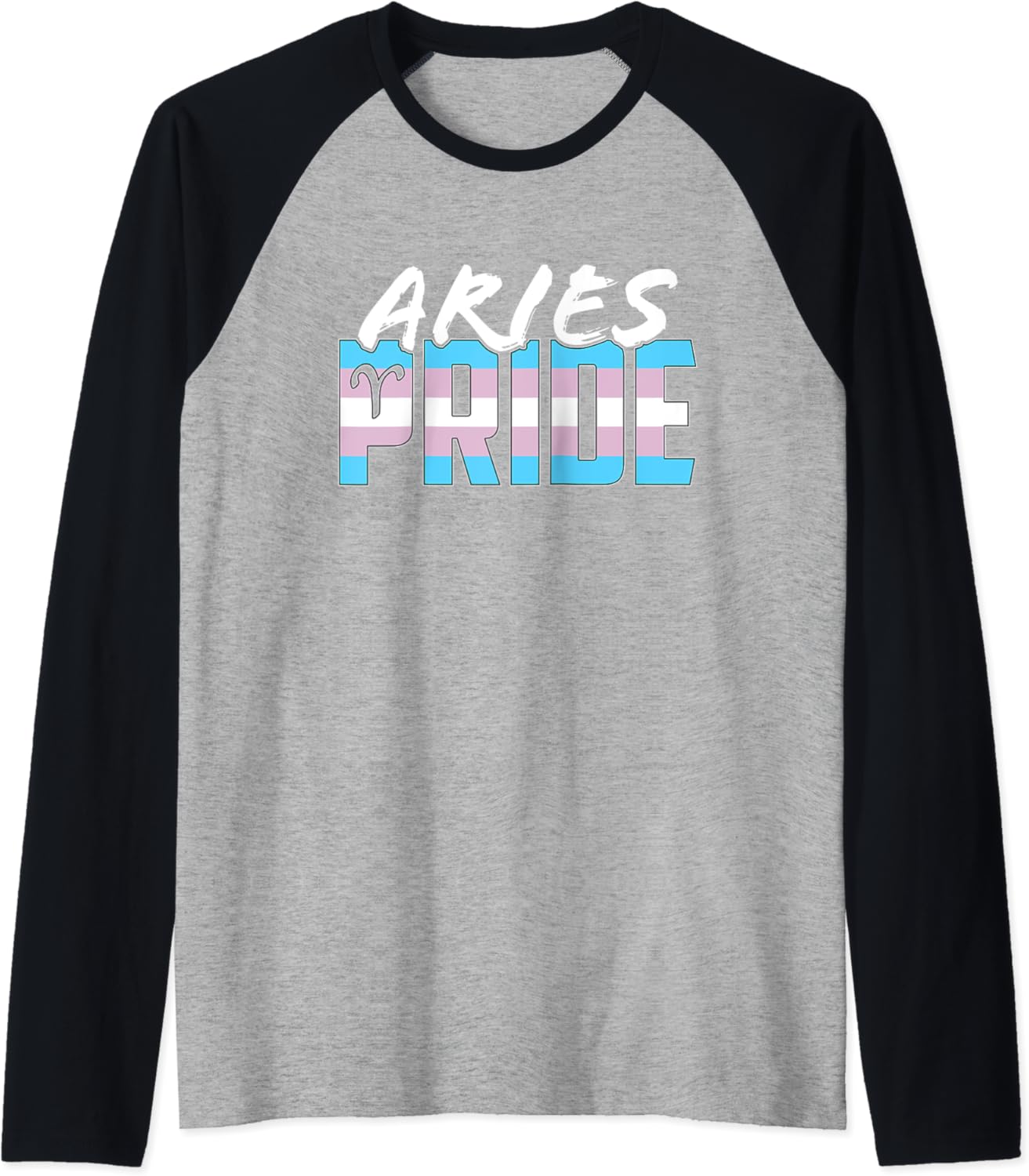 Transgender Aries Pride Flag Zodiac Sign Raglan Baseball